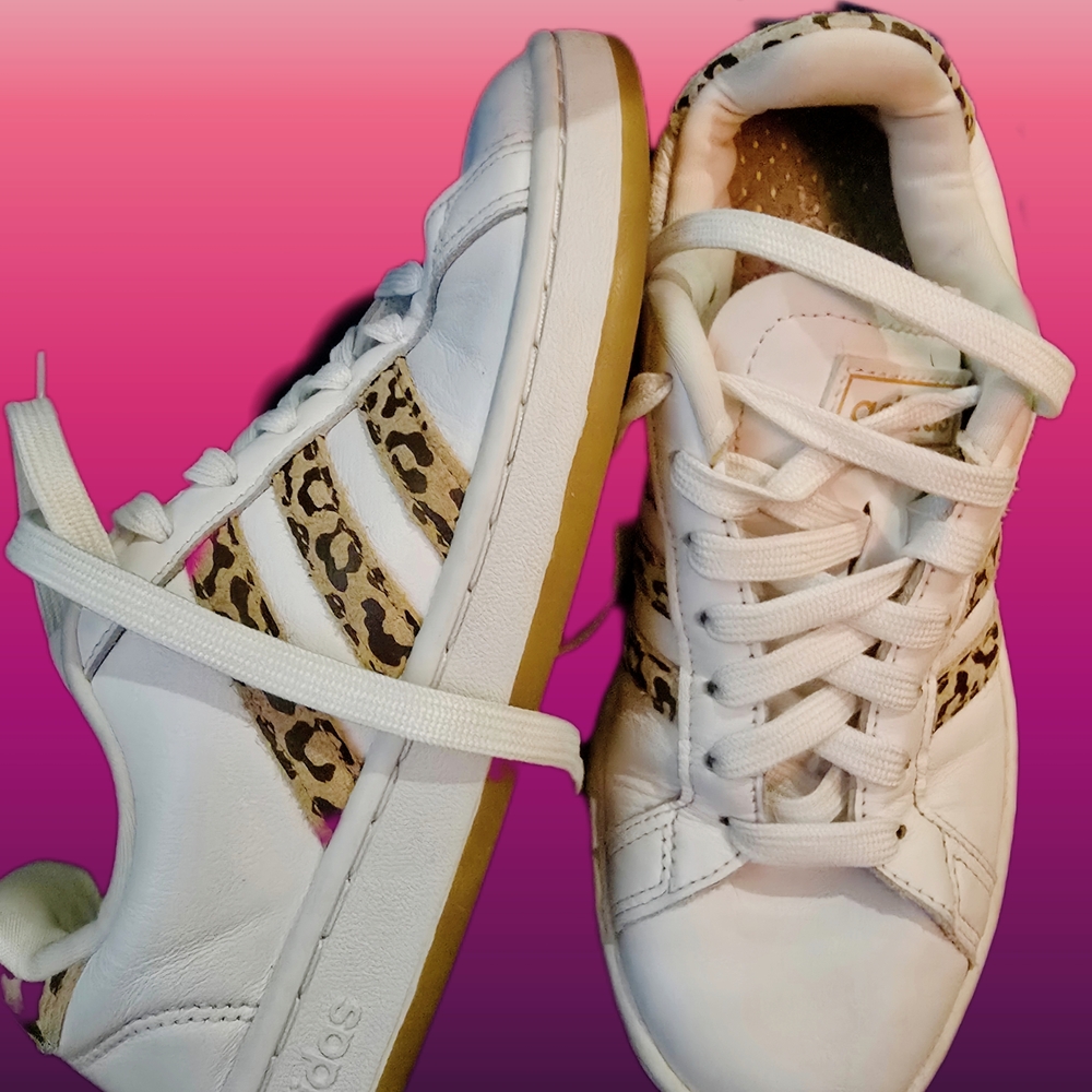 Adidas Women's White and Tan Sneakers